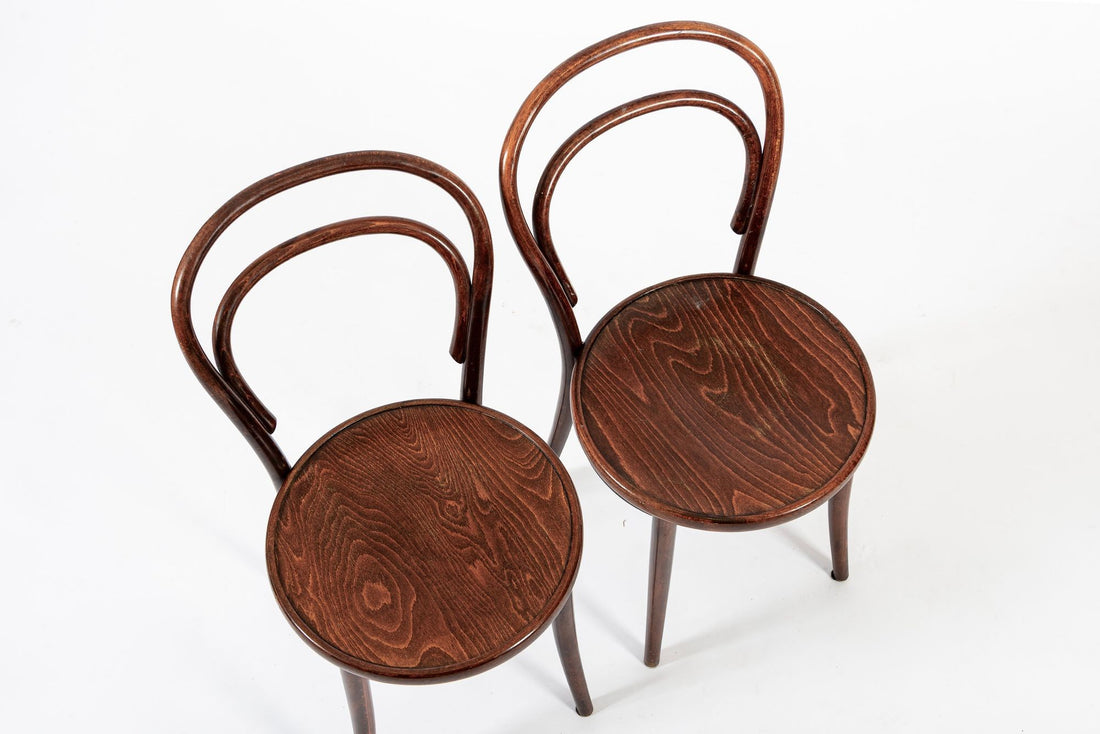 Vintage Bent Wood Cafe Bistro Chairs by Drevounia, Set of 8