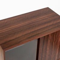 Mid Century Danish Modern Dark Wood Tall Cabinet