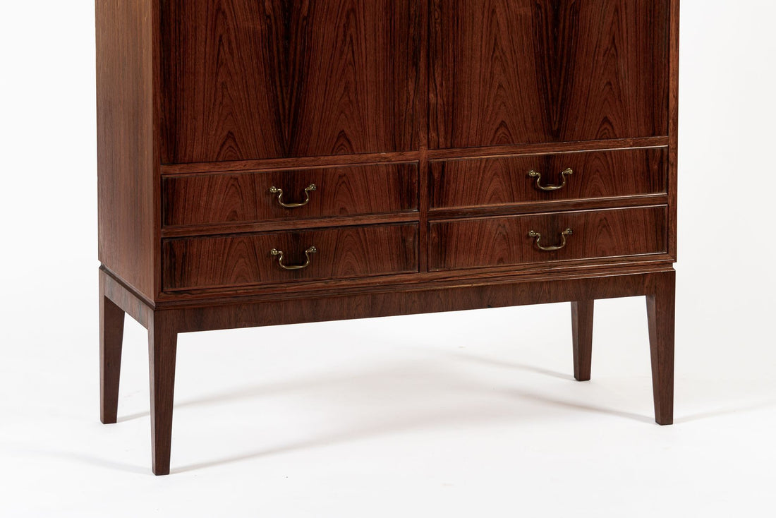 Mid Century Swedish Modern Tall Rosewood Cabinet