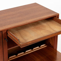 Mid Century Teak Bar Cabinet with Lazy Susan by Fredrik Kayser (attr.)