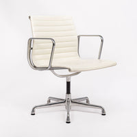 Mid Century White Leather Office Chairs by Eames for Herman Miller