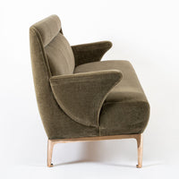 Restored 1940s Art Deco Sofa Mink Mohair, Matching Chair Available