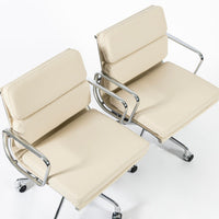 Eames for Herman Miller Tan Cream Office Chairs in Schumacher VEGAN Leather
