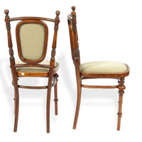 Antique Art Nouveau Bentwood Loveseat Bench and Side Chairs Salon Suite, 1900s