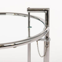 Mid Century Glass & Chrome Round Side Table by Eileen Gray (attr.)