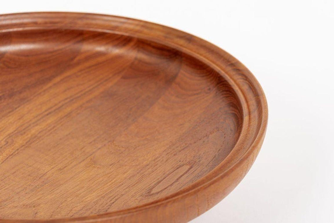 Danish Modern Large Teak Wood Bowl by Henning Koppel for Georg Jensen, 1960s