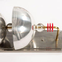 Antique Art Deco Large Silver Metal Wall Sconce Lamps, 34”