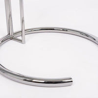 Mid Century Modern Glass & Chrome Round Side Table by Eileen Gray (attr.)