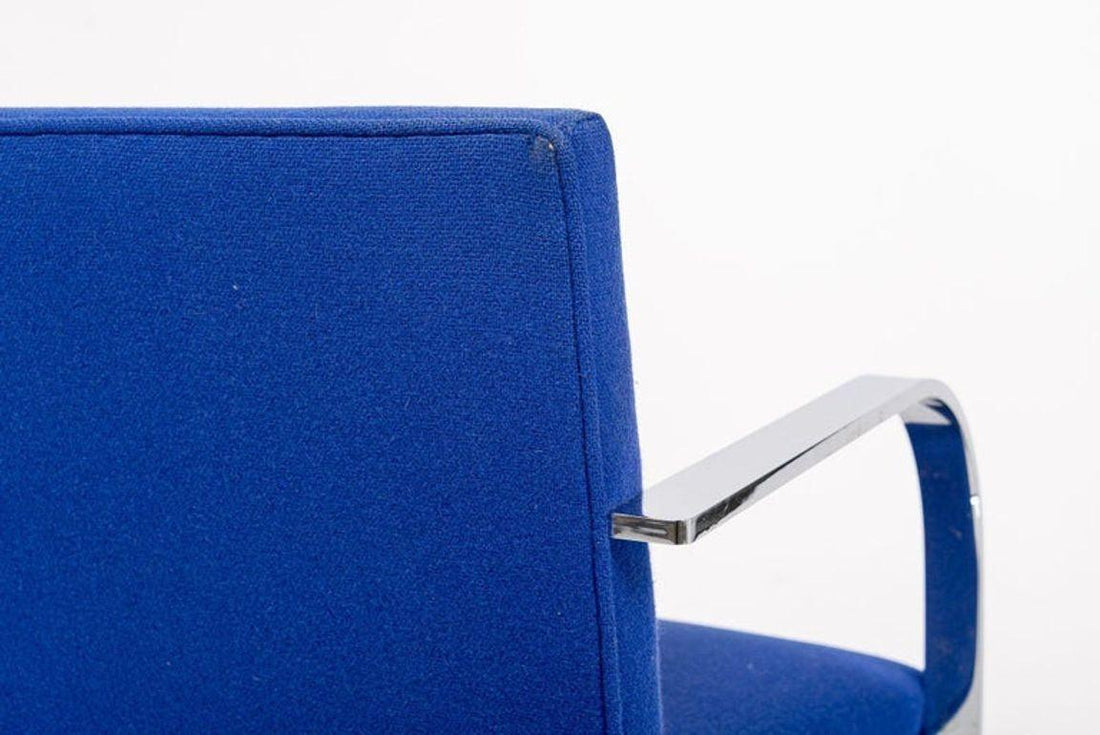 Mid Century Blue Brno Chairs by Mies van der Rohe for Knoll, 2006