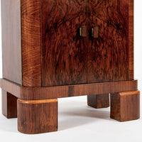 Antique Art Deco Small Wood Side Cabinet or Nightstand 1940s