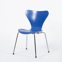 Blue Danish Modern Dining Chair Series 7 by Arne Jacobsen for Fritz Hansen