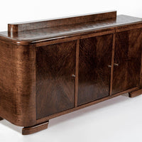 Antique French Art Deco Wood Parquetry Sideboard Cabinet by Adolphe Chanaux (attr)