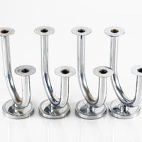 Antique Art Deco Taurex Chrome Candlestick Holders by Walter Von Nessen for Chase