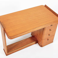 Antique French Art Deco Dominique Lemonwood Desk 1930s
