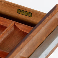 Antique Art Deco Wood Vanity Mirror & Stool by Donald Deskey for Widdicomb 1930s