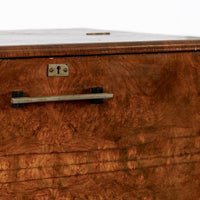 Antique French Art Deco Elm Wood Bar Cabinet 1930s