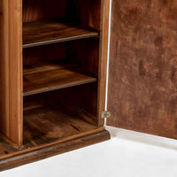Antique French Art Deco Mahogany Wardrobe Armoire Cabinet, 1940s