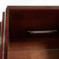 Antique French Art Deco Rosewood and Glass Vitrine Display Cabinet 1930s