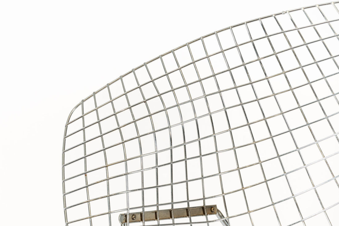 Mid Century Silver Diamond Wire Lounge Chairs by Harry Bertoia for Knoll