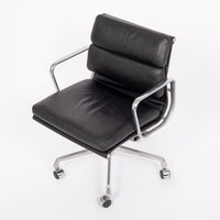 2001 Eames Herman Miller Black Leather Desk Chairs Aluminum Group