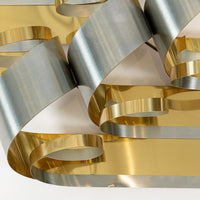 Large Vintage Mid Century Metal Ribbon Wall Art Sculpture by Curtis Jere, 1988