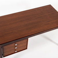 Mid Century Danish Wood Writing Desk with File Drawer