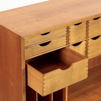 Exceptional Mid Century Danish Drop-Front Secretary Desk & Wall Shelf by Ditzel