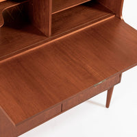 Mid-Century Danish Modern Teak Secretary Desk Cabinet 1960s