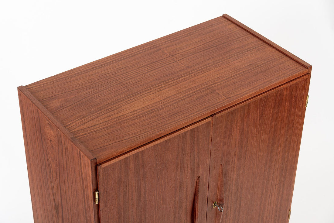 Mid Century Danish Teak Wood Storage or Bar Cabinet