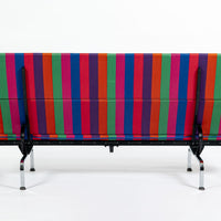 Mid Century Sofa Compact Eames for Herman Miller, Alexander Girard Striped Fabric, 1970s
