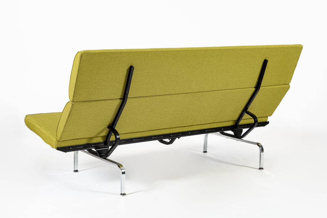 Mid Century Lime Green Sofa Compact by Eames for Herman Miller, 1970s