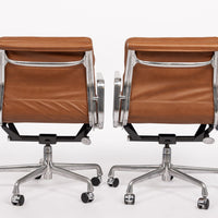 Mid Century Brown Leather Office Chairs by Eames for Herman Miller