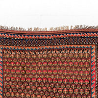 Antique Handmade Kurdish Red and Pink Floor Rug Runner 6x11