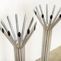 Mid Century Silver Chrome Tubular Floor Lamp