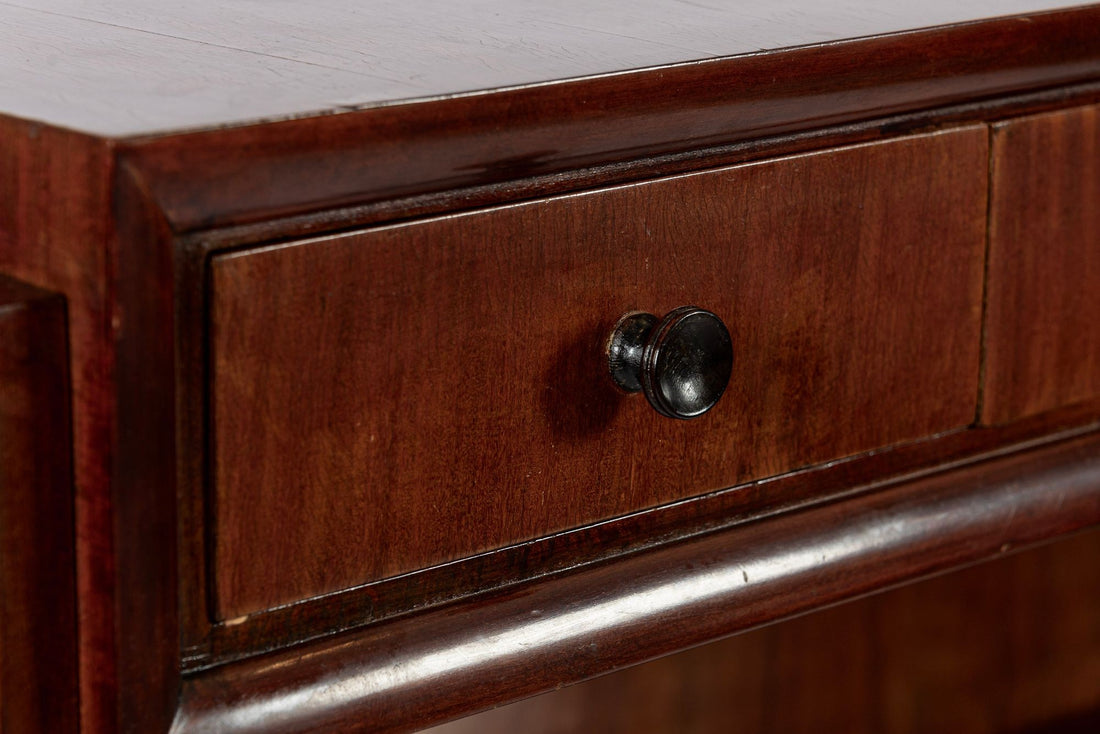 Antique Italian Art Deco Wood Sideboard Credenza or Bar Cabinet 1940s