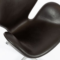 Mid Century Danish Modern Brown Swan Chair by Arne Jacobsen for Fritz Hansen