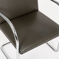 Mid Century Gray Leather Brno Chairs by Mies van der Rohe for Knoll