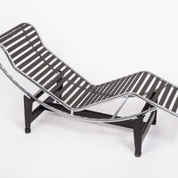 Cassina Black Leather LC4 Chaise Lounge Chair by Le Corbusier