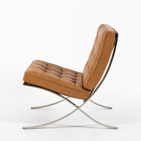 Mid Century Brown Leather Barcelona Chair by Mies van der Rohe for Knoll, 1983