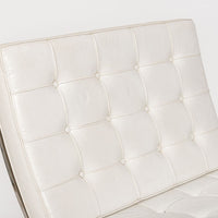 Mid Century White Barcelona Chairs by Mies van der Rohe for Knoll