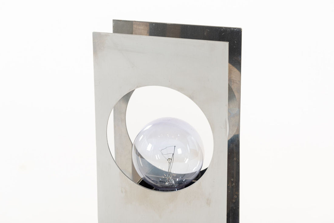 Mid Century Modern Silver Table Lamp by Francois Monnet
