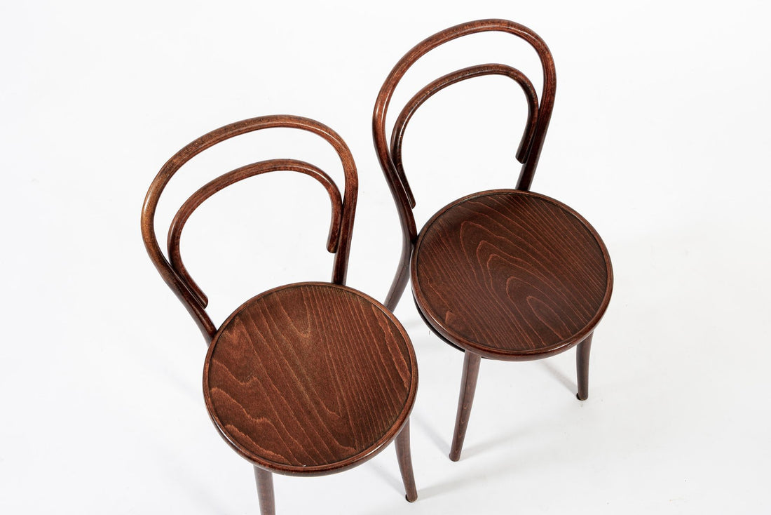 Vintage Bent Wood Cafe Bistro Chairs by Drevounia, Set of 8