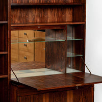 Mid-Century Swedish Rosewood Bookcase Dropdown Wall Unit by Bertil Fridhagen for Bodafors, 1960s
