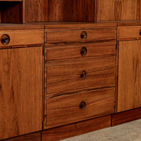 Mid-Century Modern Swedish Rosewood Wall Unit Bookcase by Bertil Fridhagen for Bodafors, 1960s