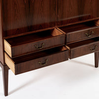 Mid Century Swedish Modern Tall Rosewood Cabinet