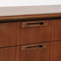 Mid Century Walnut Wood Credenza or Sideboard Cabinet