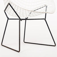 Mid Century White & Black Diamond Wire Chair by Bertoia for Knoll