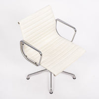 Mid Century White Leather Office Chairs by Eames for Herman Miller