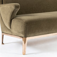 Restored 1940s Art Deco Sofa Mink Mohair, Matching Chair Available