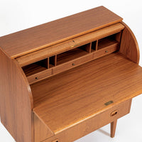 Mid Century Swedish Teak Rolltop Secretary Desk by Egon Ostergaard